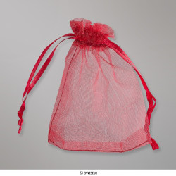 Bolsa de organza roja de 90x70 mm