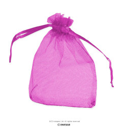 Bolsa de organza fucsia de 90x70 mm