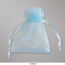 Halványkék organza tasak 90x70 mm
