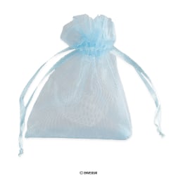 Bolsa de organza azul celeste de 90x70 mm