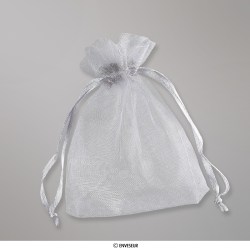 Bolsa de organza gris de 90x70 mm