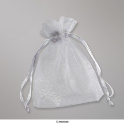 Saco de organza cinza 90x70 mm