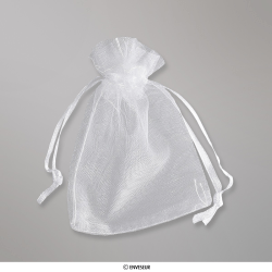 Weißer Organza Beutel 90x70 mm
