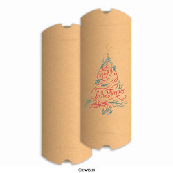 Kraft gondeldoosje 'Merry Christmas' 220x110x35 mm (DL)