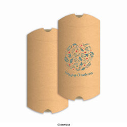Kraft gondeldoosje 'Happy Christmas' 162x114x35 mm (C6)
