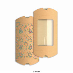 Kraft gondeldoosje met venster 'Christmas Tree' 162x114x35 mm (C6)