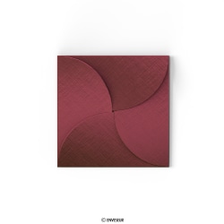 Vínovo-červená skladaná obálka (Pouchette) 145x145 mm