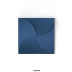 Sobre azul real con cuatro solapas 145x145 mm