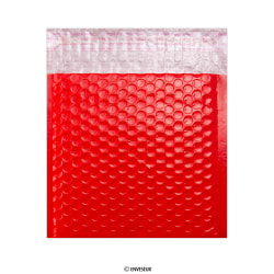 165x165 mm Červená lesklá polyetylénová bublinková obálka