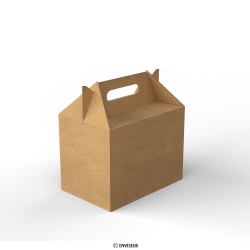 Pudełko kartonowe (Take Away) z uchwytami, manila, 240x160x180 mm, w 100 nadające się do recyklingu