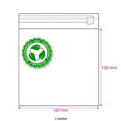 Sacchetto trasparente biodegradabile (PLA) 155x160 mm