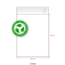 Biodegradable (PLA) transparent bag 185x138 mm