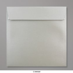Silberner Briefumschlag mit Perlmutteffekt 170x170 mm