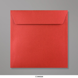 Enveloppe perlée rouge cardinal 155x155 mm