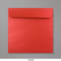 170x170 mm Kardinaalrode parelmoer-envelop