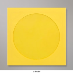 Sobre amarillo con ventana para CD de 126x126 mm