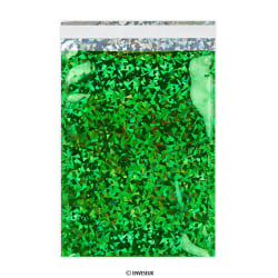 Bolsa de alumínio verde holográfico 162x114 mm (C6)