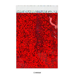 Sachet alu holographique rouge 162x114 mm (C6)