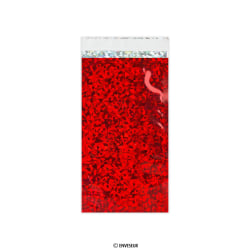 Bolsa de aluminio roja holográfica de 229x114 mm