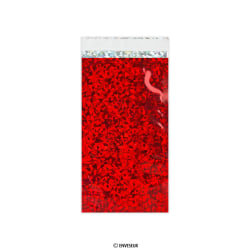 Sachet alu holographique rouge 229x114 mm