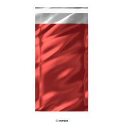 Bolsa de aluminio roja metalizada brillante de 229x114 mm