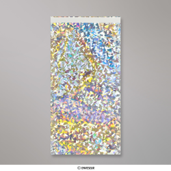 229x114 mm Zilverkleurige, holografische folie-enveloppen