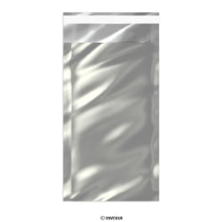 Bolsa de aluminio plateada metalizada brillante de 229x114 mm