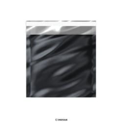Bolsa de aluminio negra metalizada brillante de 165x165 mm