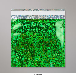 165x165 mm Groen Holographisch Folie Tasje