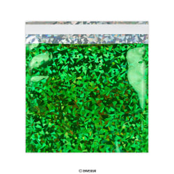 Busta in alluminio olografica verde 165x165 mm