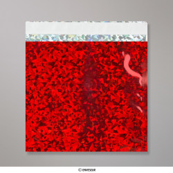 Glänzende Holografische Luftpolster Versandtasche - Metallic Rot 165x165 mm