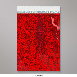 Sachet alu holographique rouge 324x229 mm (C4)