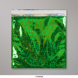 Glänzende Holografische Luftpolster Versandtasche - Metallic Grün 220x220 mm
