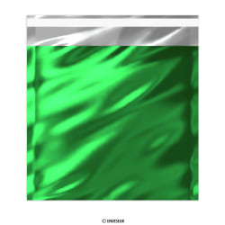 Bolsa de aluminio verde metalizada brillante de 220x220 mm