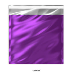 Sachet alu métallisé brillant violet 220x220 mm