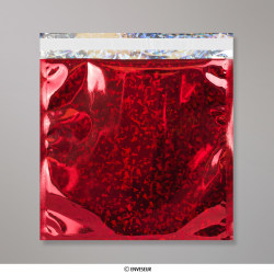 Glänzende Holografische Luftpolster Versandtasche - Metallic Rot 220x220 mm