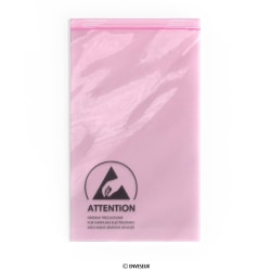 Sac antistatique rose (ESD) avec joint grip 152x254 mm