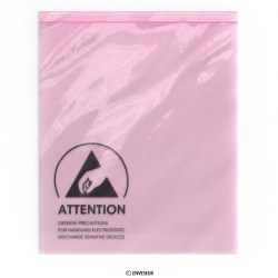 Sac antistatique rose (ESD) avec joint grip 254x305 mm