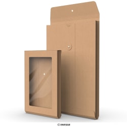 Envelopes com fechamento de corda e arruela com reforço e janela panorâmica