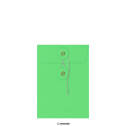 Sobre verde con cierre de cuerda y arandela de 162x114 mm (C6)