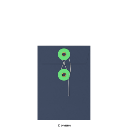 Laivastonsininen + vihreä kirjekuori narulla ja prikalla 162x114 mm (C6)