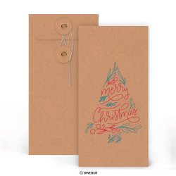 Manilowa koperta String & Washer „Merry Christmas” 220x110 mm (DL)