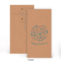 Manilla envelop met Japanse sluiting 'Happy Christmas' 220x110 mm (DL)