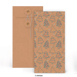 Envelope manila com fecho de corda e arruela ''Christmas tree'' 220x110 mm (DL)