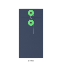 220x110 mm (DL) Navy Blue + Green string and washer envelope