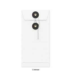 Enveloppe blanche + noir à rondelle et ficelle - Japonaise 220x110 mm (DL)