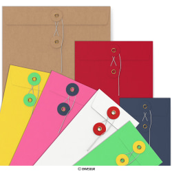 Envelopes com fecho de cordão e arruela