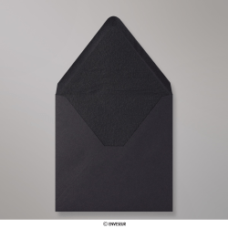 Enveloppe doublée noire + papier décoratif texturé noir 160x160 mm