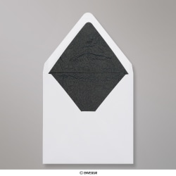 Biała koperta wyściełana czarnym luksusowym papierem 160x160 mm