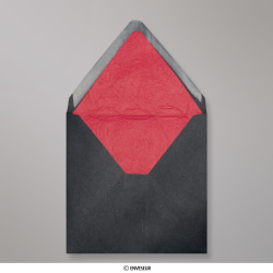 160x160 mm Black Envelope Lined With Red Fancy Paper